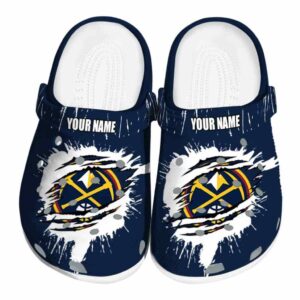 customized denver nuggets splash motif background clog best selling