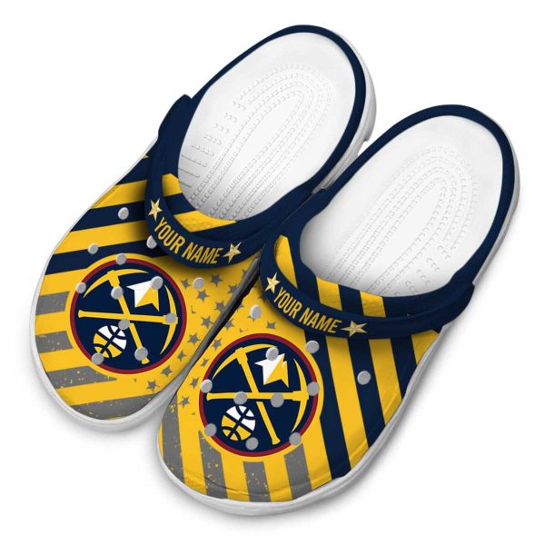 customized denver nuggets star spangled graphic clog latest model