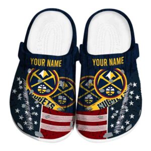 customized denver nuggets star spangled side pattern clog best selling