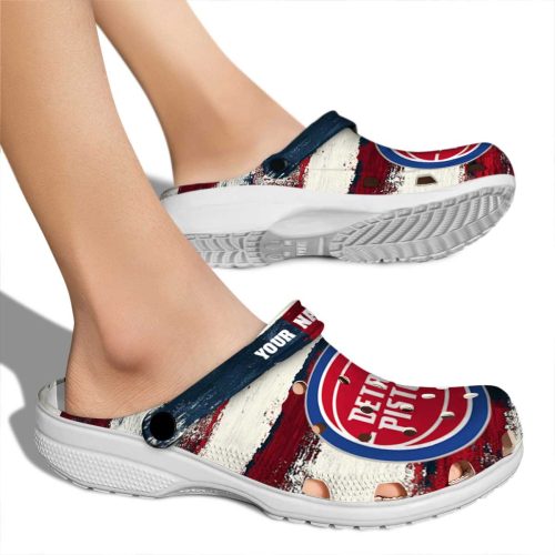 customized detroit pistons patriotic stripes clog fashion forward