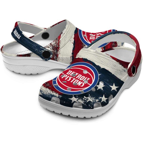 customized detroit pistons patriotic stripes clog high quality