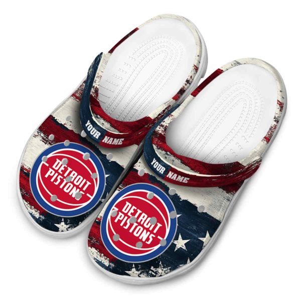 customized detroit pistons patriotic stripes clog latest model