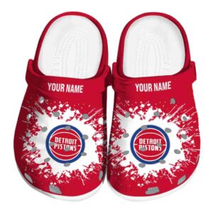 customized detroit pistons splatter background clog best selling