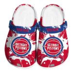 customized detroit pistons splatter pattern clog best selling