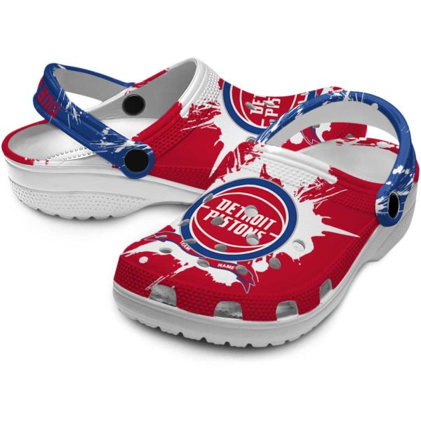 customized detroit pistons splatter pattern clog high quality