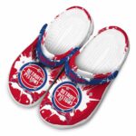 customized detroit pistons splatter pattern clog best selling
