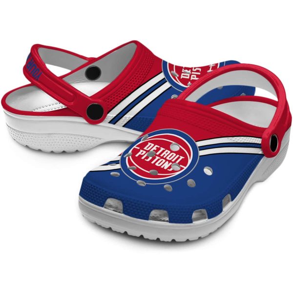 customized detroit pistons striped accents clog high quality
