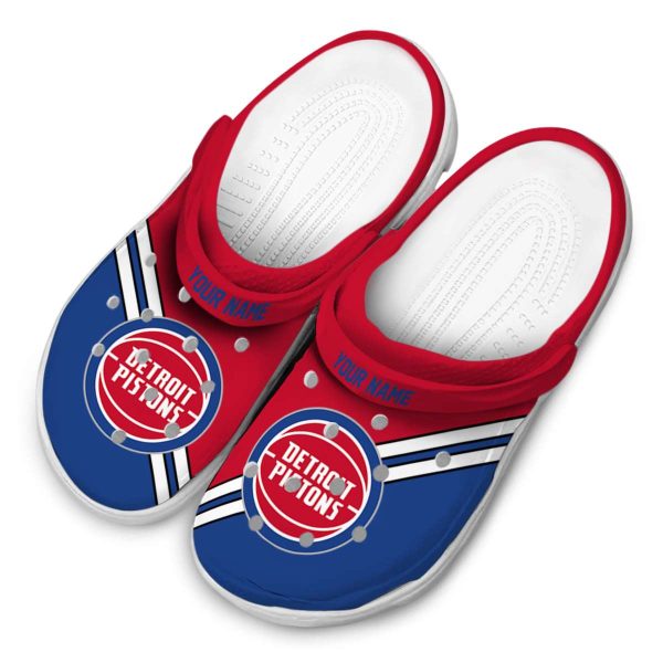 customized detroit pistons striped accents clog latest model
