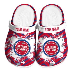 customized detroit pistons zigzag paint burst clog best selling
