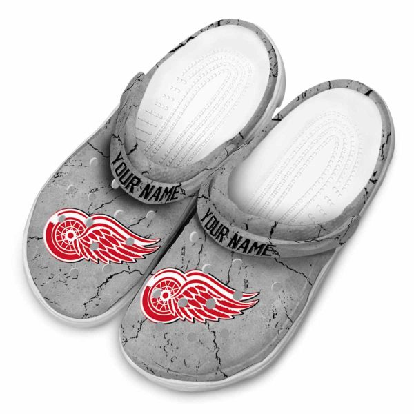 customized detroit red wings cracked texture clog latest model