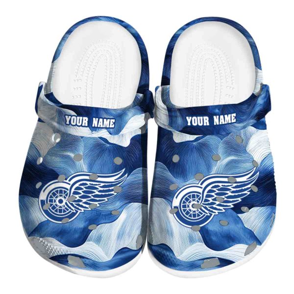 customized detroit red wings ocean waves clog best selling