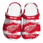 customized detroit red wings paint splatter graphics clog best selling