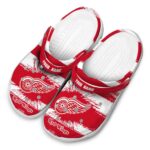 customized detroit red wings paint splatter graphics clog best selling