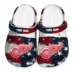 customized detroit red wings patriotic stripes clog best selling