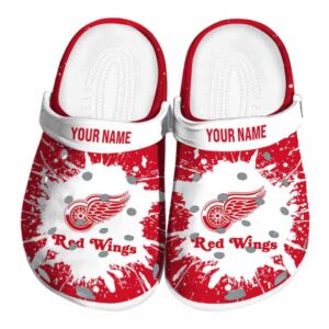 customized detroit red wings splash art clog best selling
