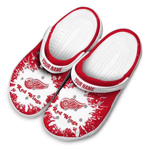 customized detroit red wings splash art clog latest model