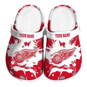 customized detroit red wings splatter pattern clog best selling