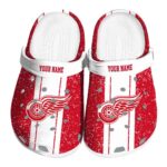 customized detroit red wings vertical stripes clog best selling
