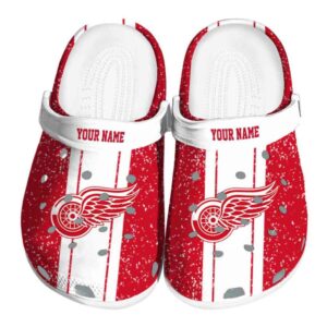 customized detroit red wings vertical stripes clog best selling