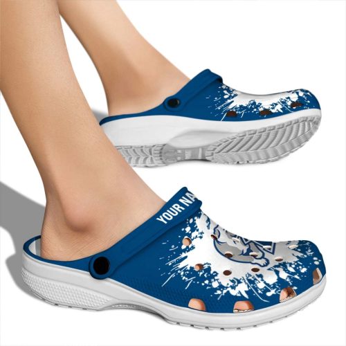customized drake bulldogs splatter background clog fashion forward