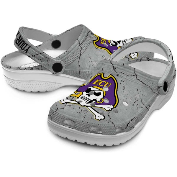 customized east carolina pirates cracked texture clog high quality