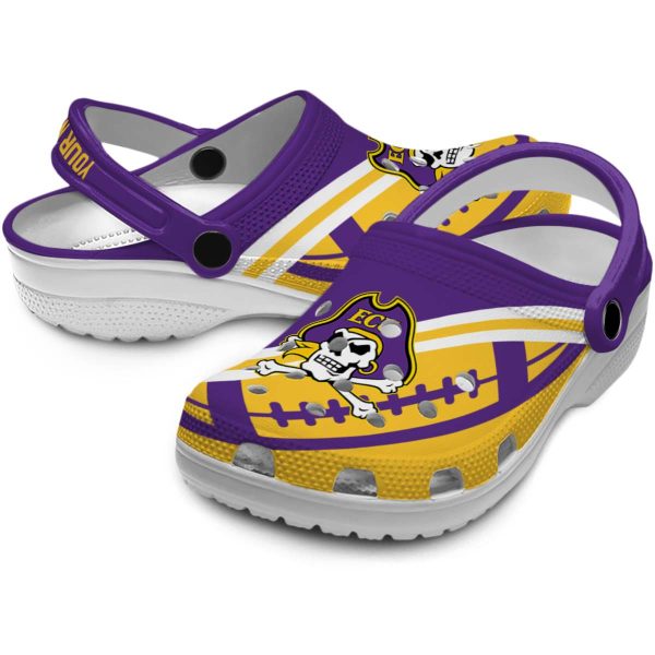 customized east carolina pirates football motif clog high quality
