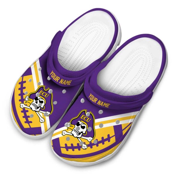 customized east carolina pirates football motif clog latest model