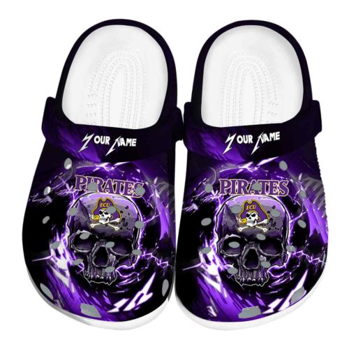 customized east carolina pirates gothic skull clog best selling
