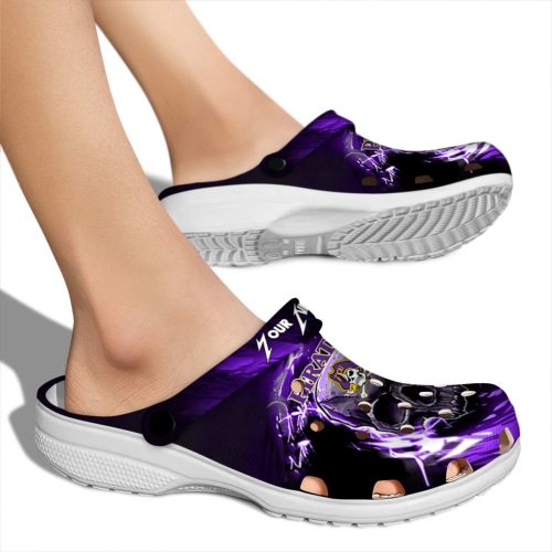customized east carolina pirates gothic skull clog fashion forward