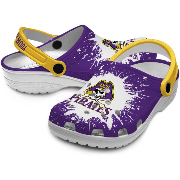 customized east carolina pirates splash art clog high quality