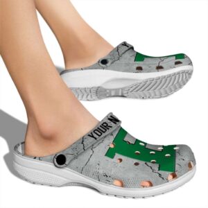 customized eastern michigan eagles cracked texture clog fashion forward