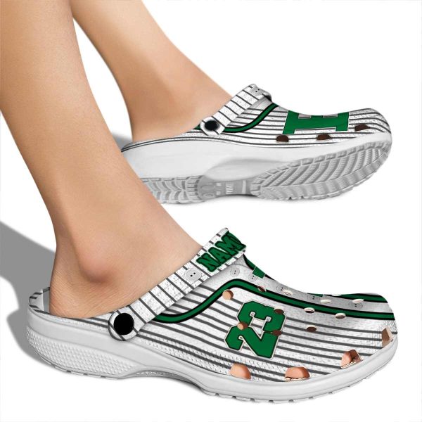 customized eastern michigan eagles pinstripe pattern clog fashion forward