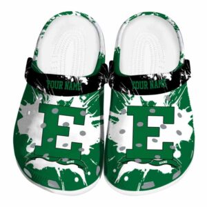 customized eastern michigan eagles splatter pattern clog best selling