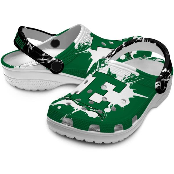 customized eastern michigan eagles splatter pattern clog high quality