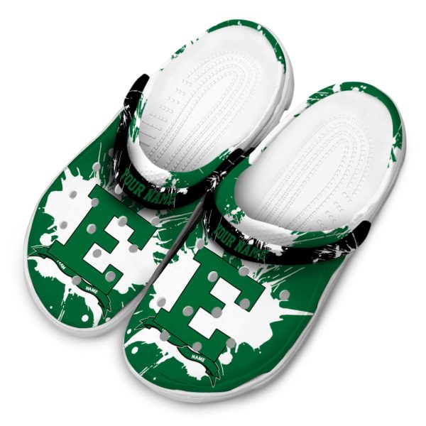 customized eastern michigan eagles splatter pattern clog latest model