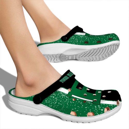 customized eastern michigan eagles vertical stripes clog fashion forward