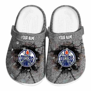 customized edmonton oilers cracked ground texture clog best selling