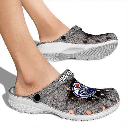 customized edmonton oilers cracked ground texture clog fashion forward