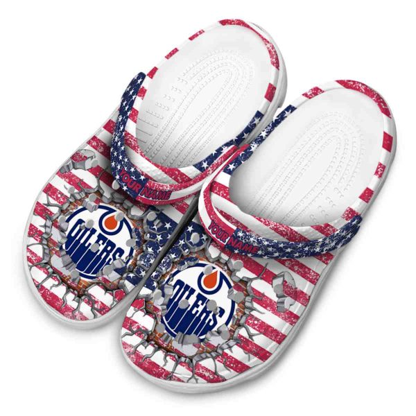 customized edmonton oilers freedom splinter clog latest model