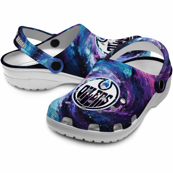 customized edmonton oilers galaxy swirl clog high quality