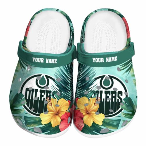customized edmonton oilers tropical vibes clog best selling