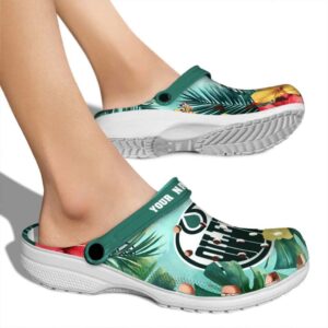 customized edmonton oilers tropical vibes clog fashion forward