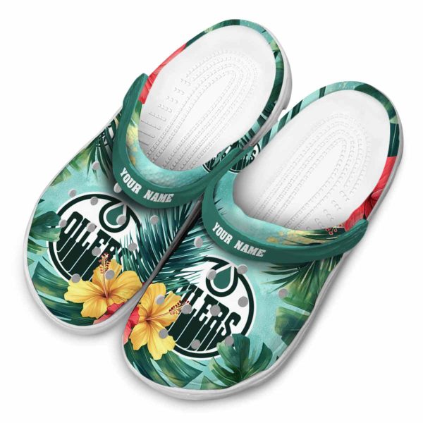 customized edmonton oilers tropical vibes clog latest model