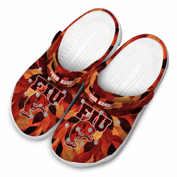 customized fiu panthers autumn leaves clog latest model