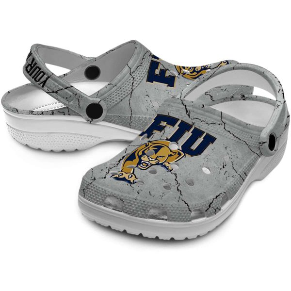 customized fiu panthers cracked texture clog high quality