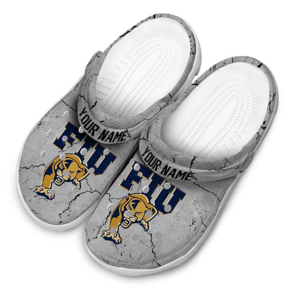 customized fiu panthers cracked texture clog latest model