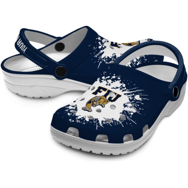 customized fiu panthers splatter background clog high quality