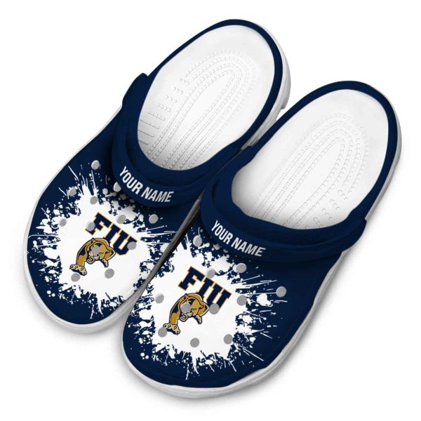 customized fiu panthers splatter background clog latest model