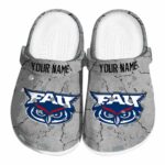 customized florida atlantic owls cracked texture clog best selling
