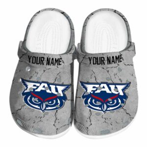 customized florida atlantic owls cracked texture clog best selling